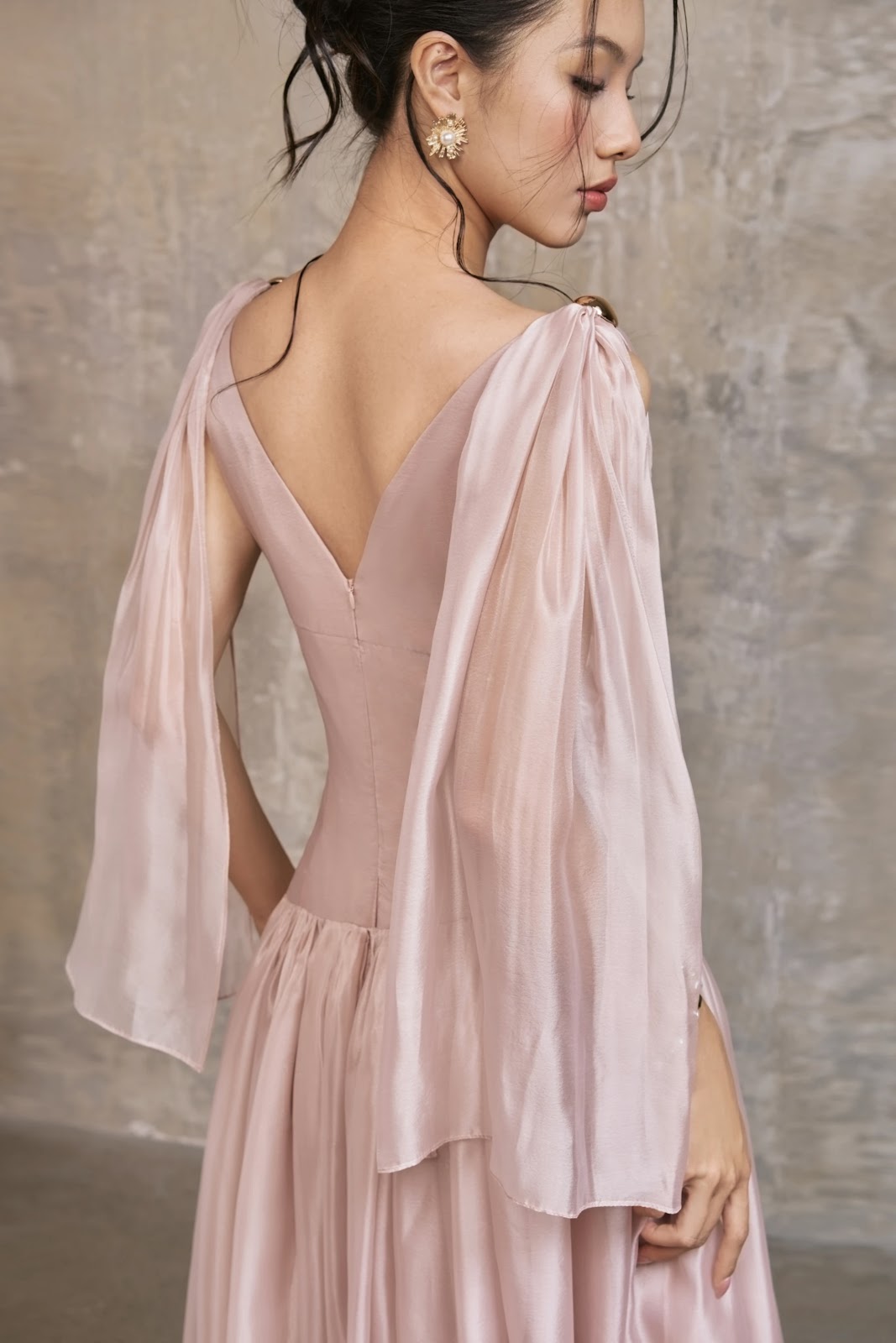 Cape Sleeve Smocked Waist Maxi Dress - Image 9