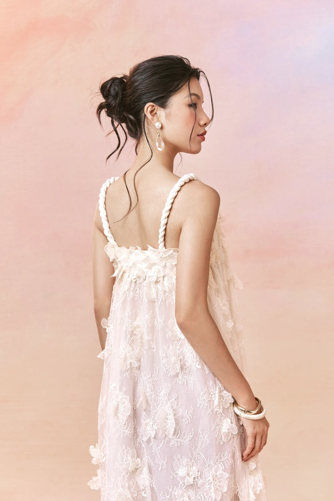 Braided Strap Floral Lace Maxi Dress - Image 3