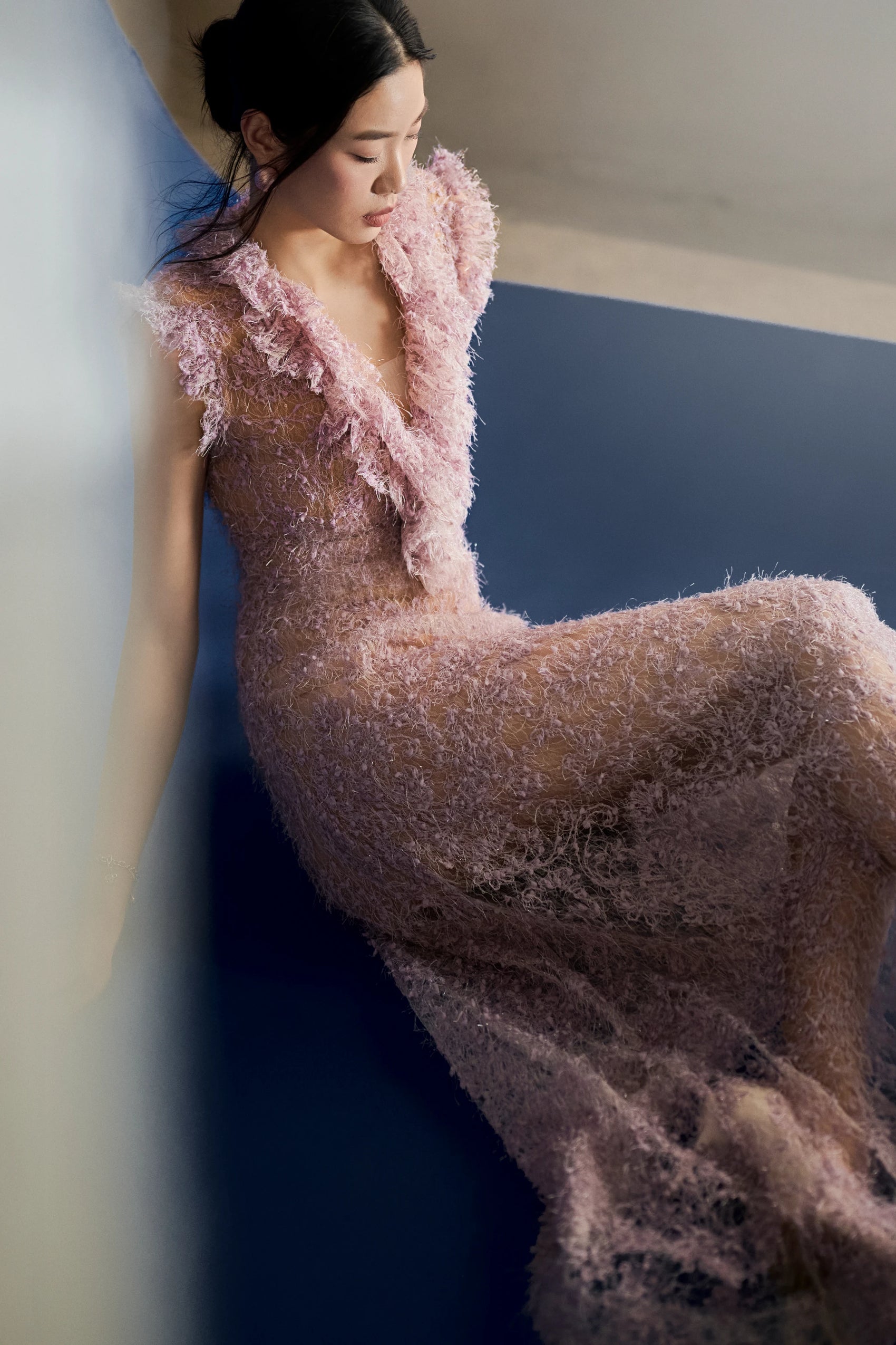 Flared Fringe Lace Dress