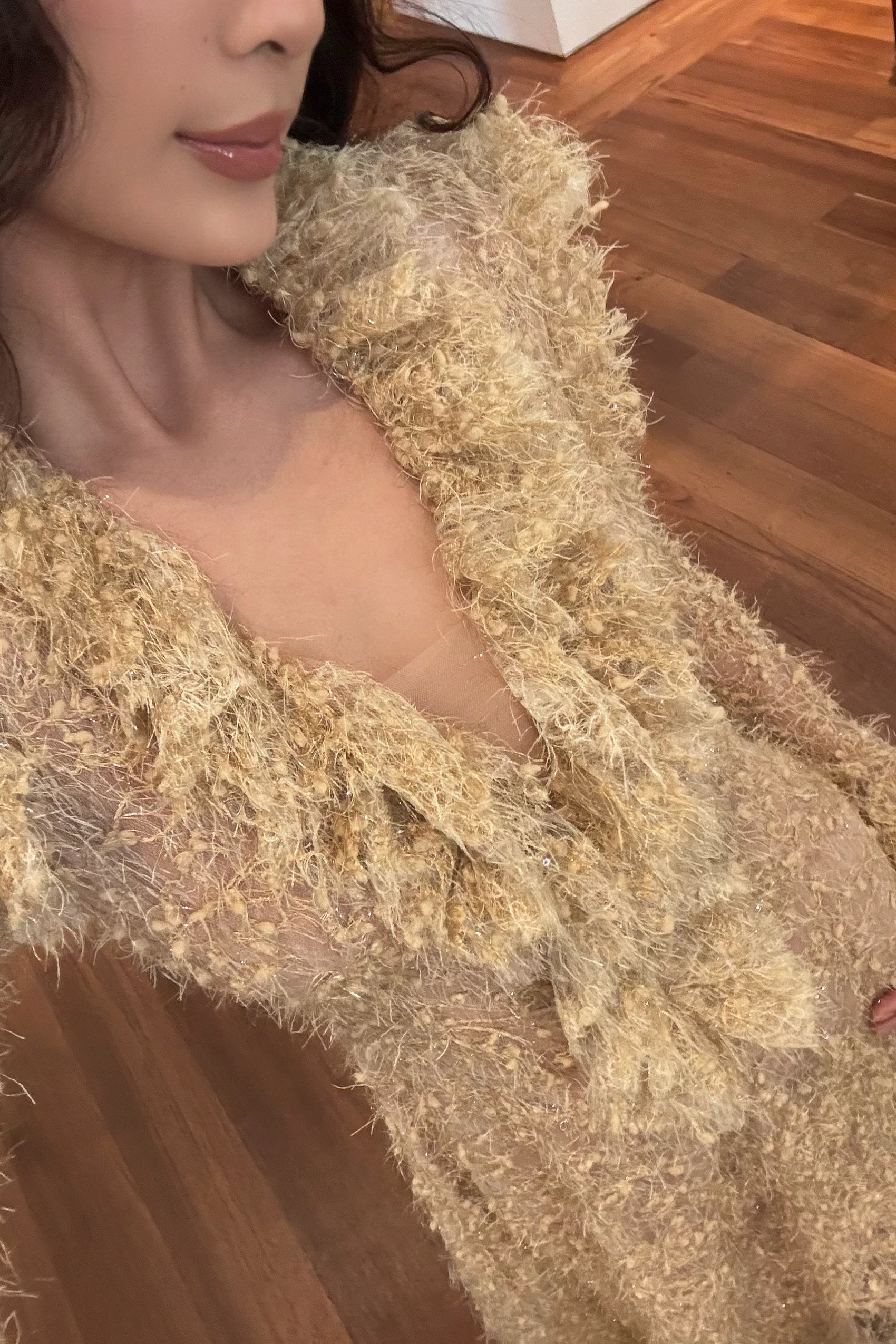 Ruffled Fringe Lace Dress
