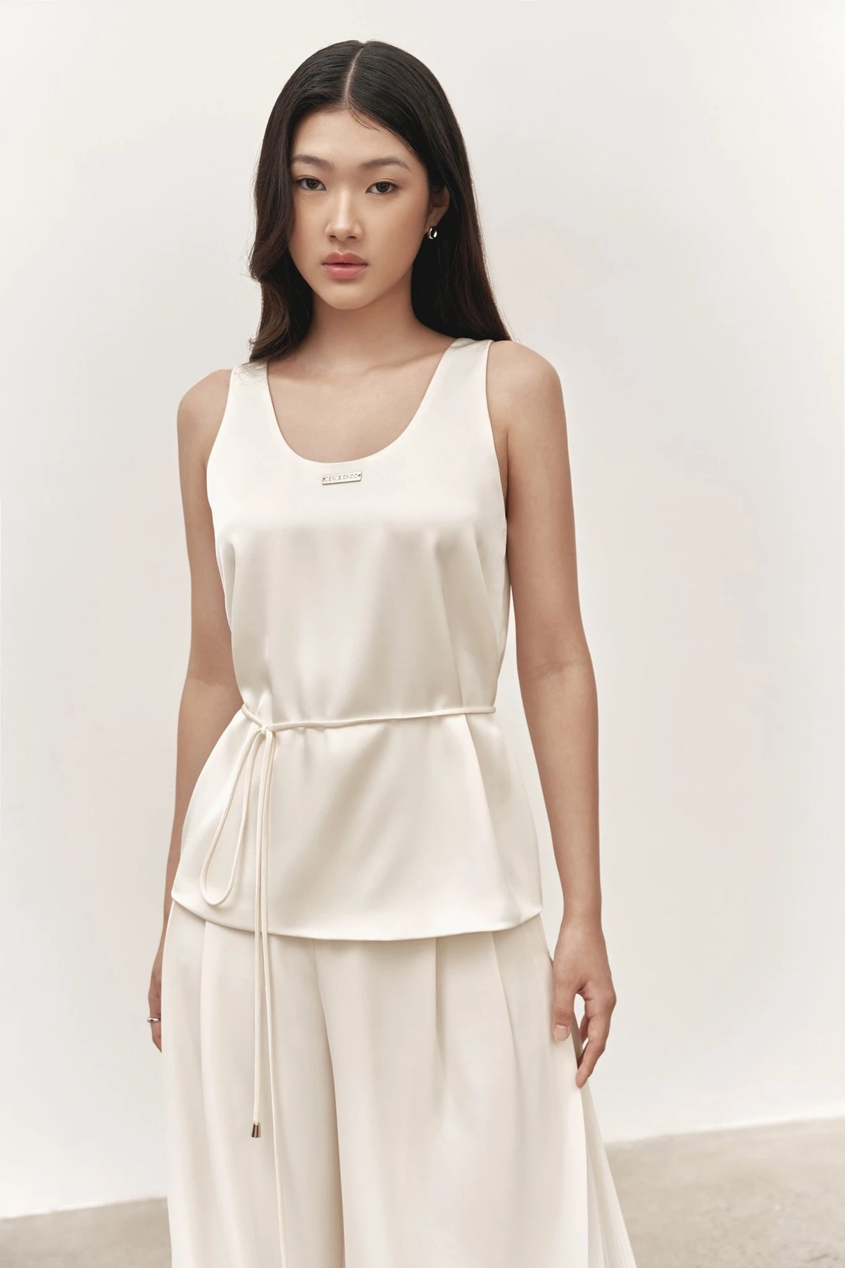 Satin Tank and Wide-Leg Trouser Set