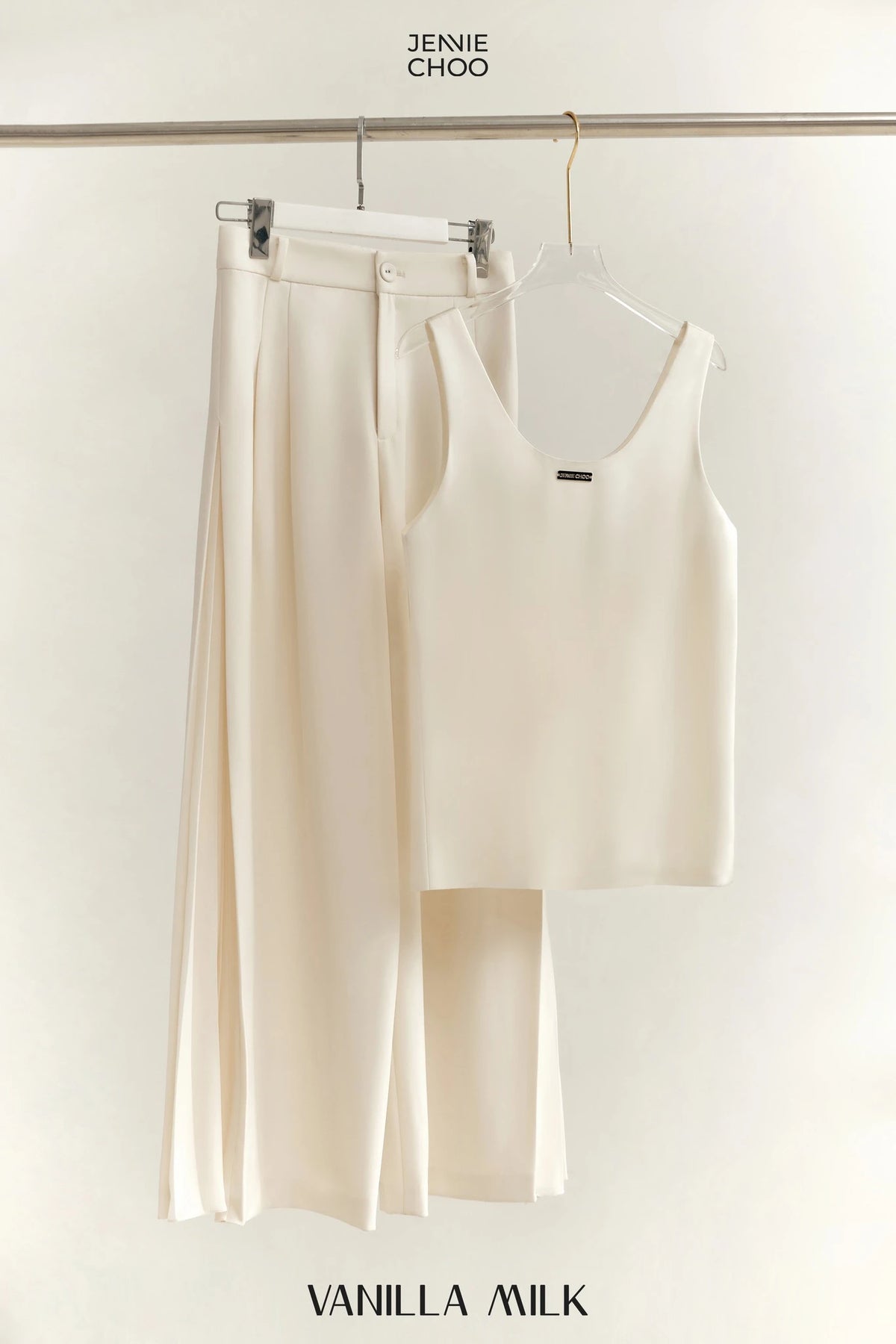 Satin Tank and Wide-Leg Trouser Set