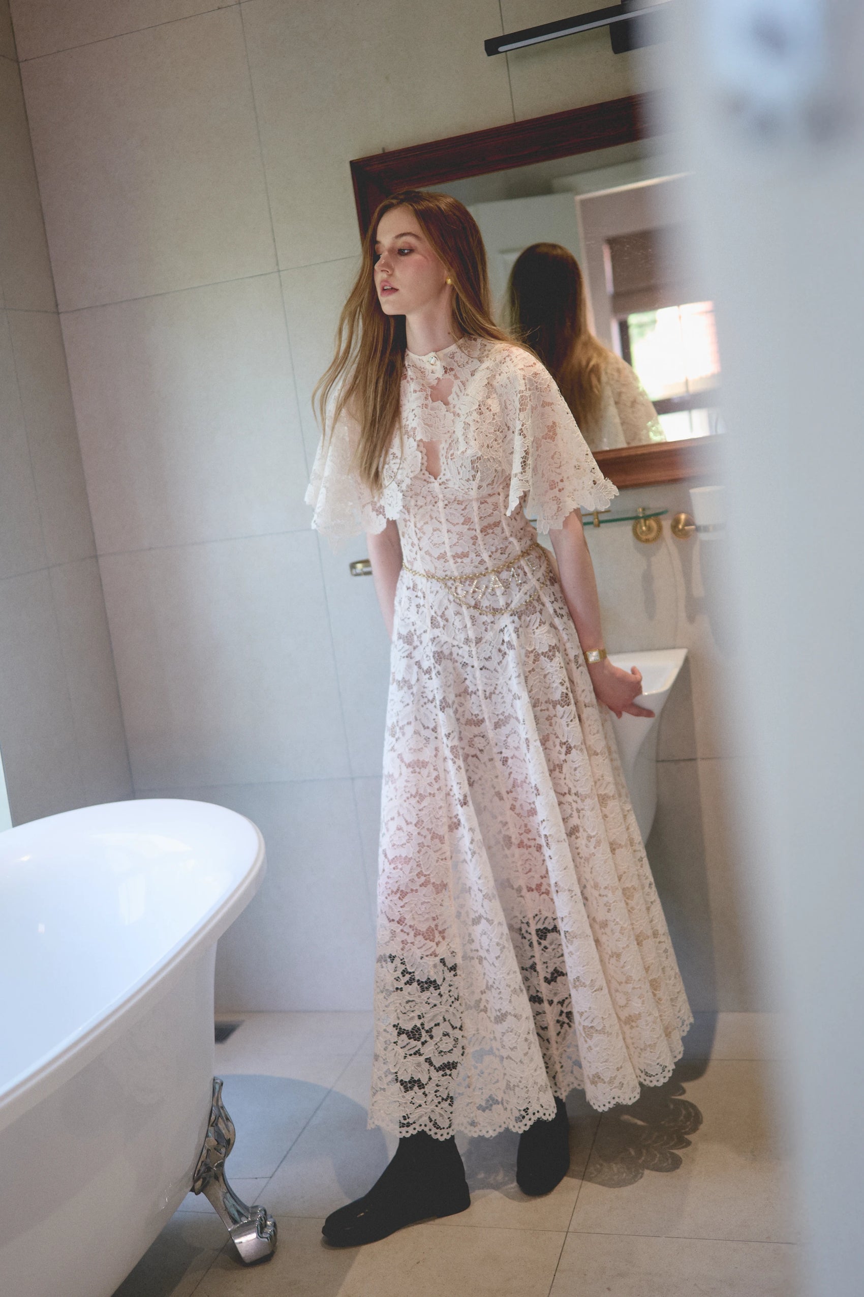 Cape Lace Dress
