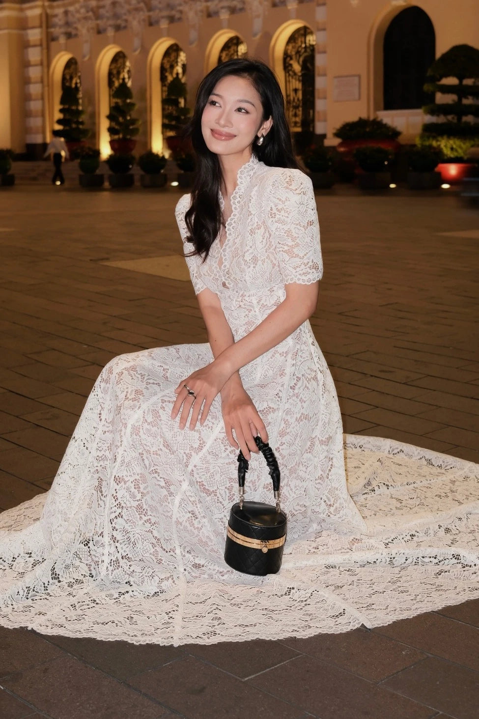Floor-Length Lace Dress