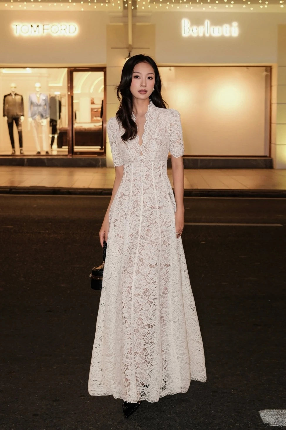 Floor-Length Lace Dress