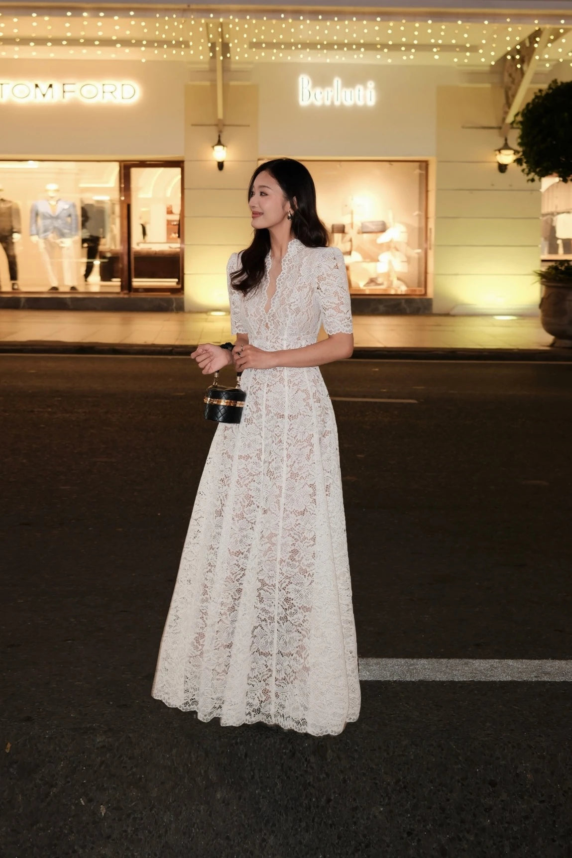 Floor-Length Lace Dress