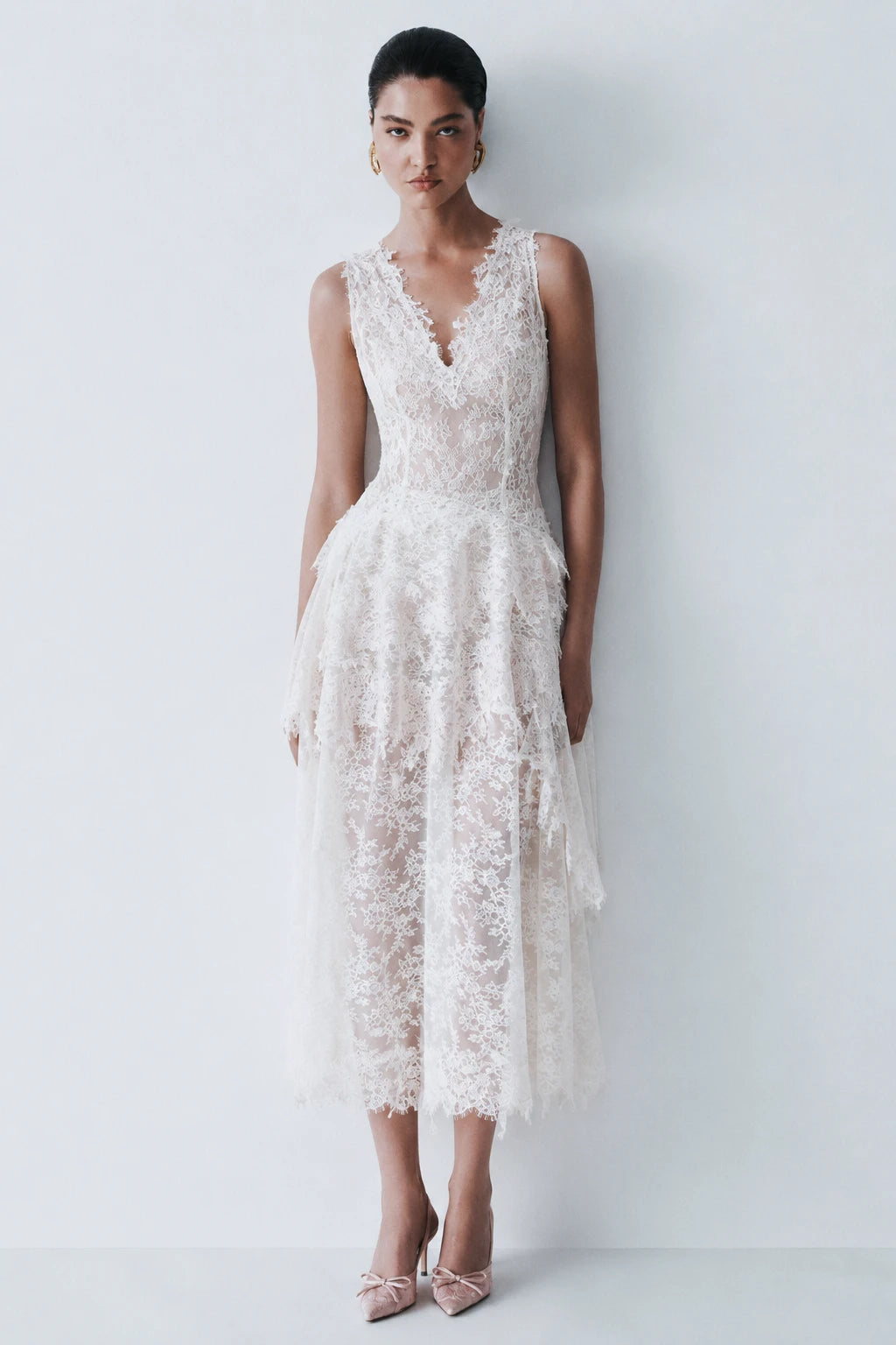Rosé Lace Maxi Dress